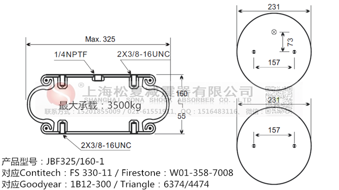 JBF325/160-1橡膠<a href='http://www.xiyunguoji.com/' target='_blank'><u>空氣彈簧</u></a>